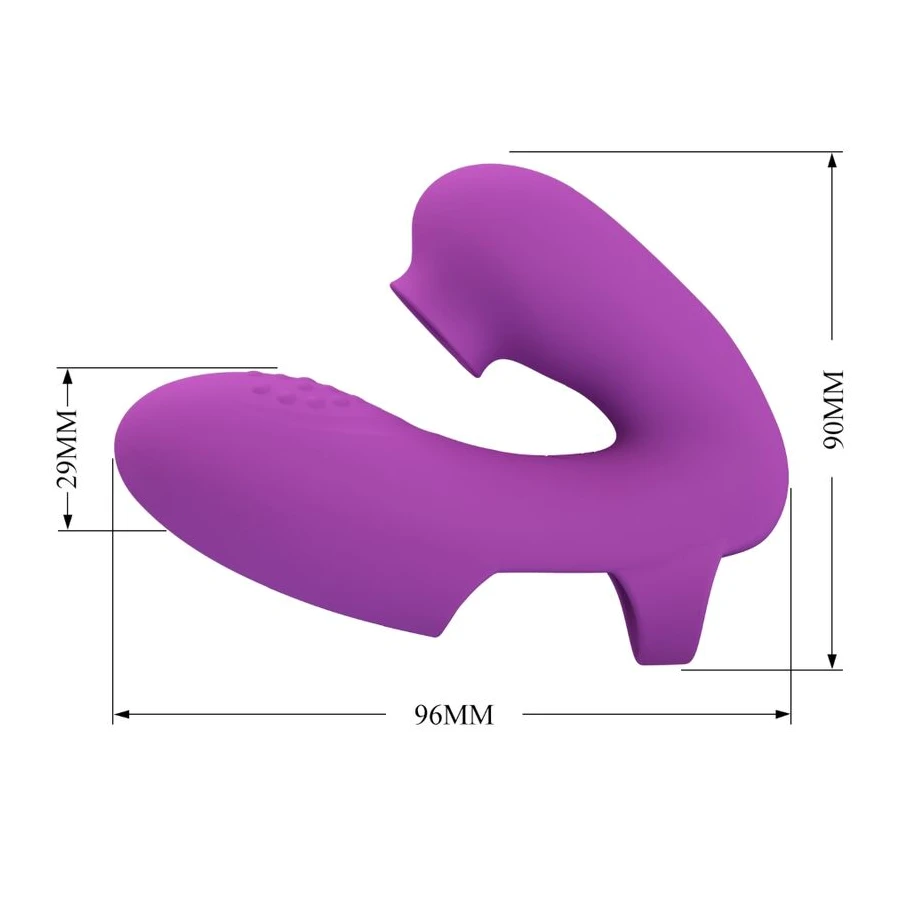 PRETTY LOVE - VIBRATORE DA DITA ATHENA CON STIMOLATORE CLITORIDEO VIOLA